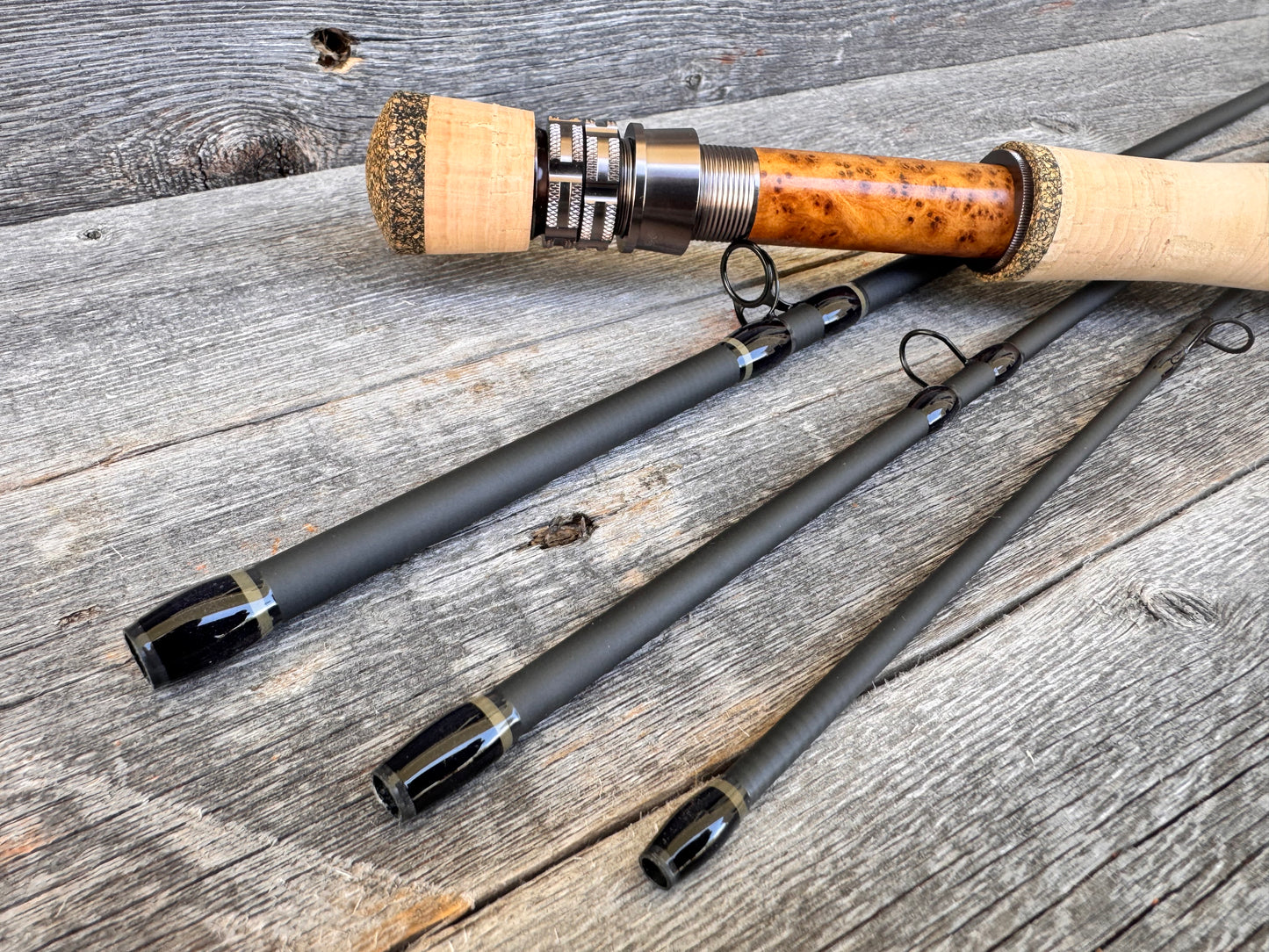 Tidewater Virtue 6wt 9ft - Flat Dark Earth/Black - Birdseye Burl